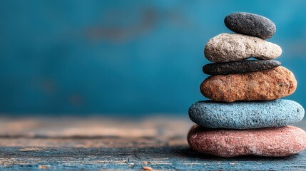 Poster - A serene stack of rocks representing emotional equilibrium and mindful balance in everyday life and decision making