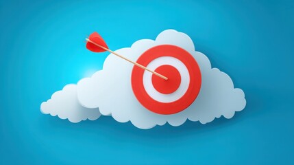 Poster - Nestled among the clouds representing financial goal tracker and milestone progress in achieving objectives