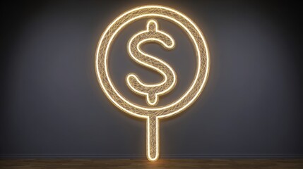 Poster - A dollar sign in a room representing financial transparency and clear monetary operations in a business environment