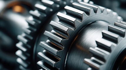 Poster - a gear wheel symbolizing a frictionless finance concept with smooth and borderless dynamics in moder