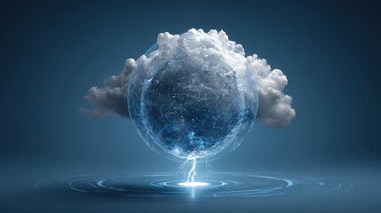 Poster - cloud with lightning bolt illustrating futureproof ai asset management strategies for dynamic financ