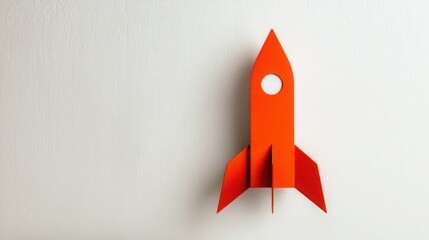 Poster - Red rocket shaped clock representing future venture path and early-stage startup growth icon concept