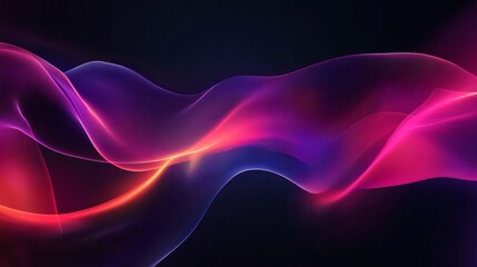 Fototapete - Colorful Abstract Wave Design Showcasing Flowing Patterns in Vibrant Hues Against a Dark Background During Nighttime