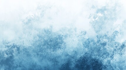 Poster - Abstract Depiction of Serene Blue Waves Merging With Soft Clouds in a Tranquil Horizon Setting at Twilight