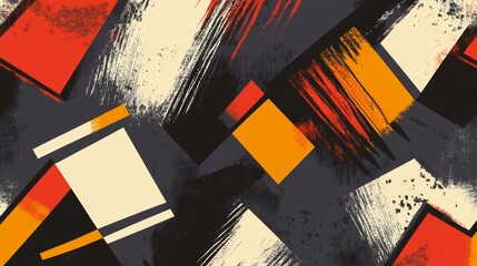 Aufkleber - Abstract Design Featuring Bold Colors and Dynamic Shapes With a Blend of Red, Orange, and Black Used in Contemporary Art Style