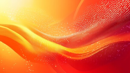 Fototapete - Colorful Abstract Waves Create a Vibrant Background Emphasizing Movement, Energy, and Warmth in a Digital Artwork Design