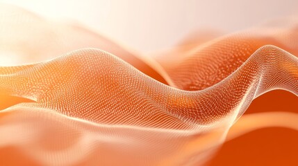 Fototapete - Abstract Orange Wave Pattern Showcasing Flowing Lines and Textures in a Vibrant Gradient During Soft Light Conditions