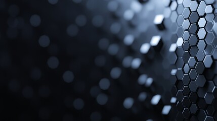 Aufkleber - Visual Representation of Patterned Hexagonal Structures Arranged in a Dark Setting With Light Reflections