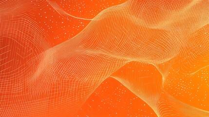 Poster - Abstract Wavy Design in Vibrant Orange Tones Displaying Fluid Lines and Patterns Creating a Dynamic Visual Experience in a Contemporary Art Style