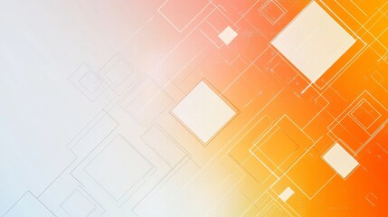 Poster - Modern Geometric Shapes on a Vibrant Orange Background Create a Visually Striking Composition With Clean Lines and Minimalistic Design Elements