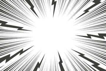 Poster - cartoon comic background with lightning burst effect. vector manga graphic with flash and abstract t