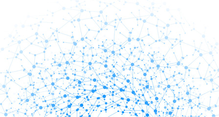 Fototapete - Abstract network concept hi-tech futuristic background. Vector plexus technology design