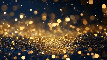 Poster - Beautiful Sparkling Particles Create a Mesmerizing Effect in a Dark Background, Showcasing an Enchanting Atmosphere Perfect for Celebrations and Festive Events