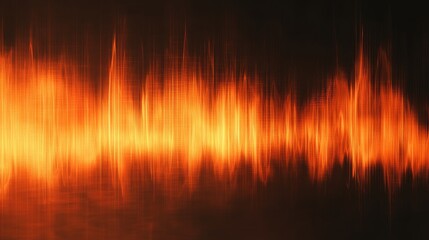 Poster - Vibrant Sound Wave Pattern With Shades of Orange Against a Black Background, Representing Audio Visual Effects and Digital Art