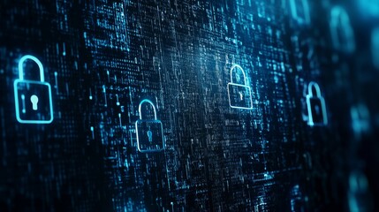 Aufkleber - Digital Security Concept With a Glowing Padlock Symbol on a Circuit Board Background Representing Data Protection and Cybersecurity Measures