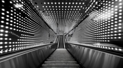 Aufkleber - A Bright Light at the End of a Tunnel Created With Glowing Dots and Lines in a Modern Digital Art Style During a Nighttime Setting