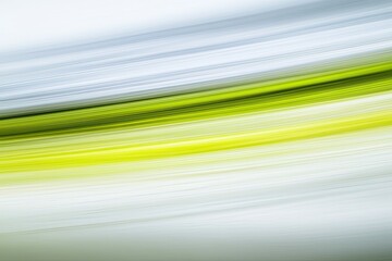 Poster - Abstract design with diagonal, vibrant green and yellow lines against a light grey background.  Dynamic and flowing lines create a sense of movement
