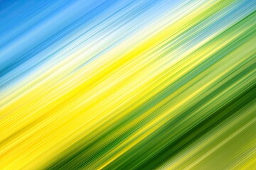 Poster - Diagonal stripes of vibrant yellow, green, and blue blend in a dynamic abstract design
