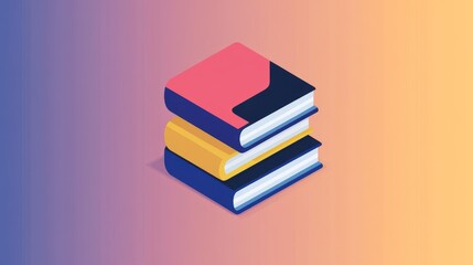 Poster - Colorful Stacked Books on a Digital Background Symbolizing Education and Technology in Creative Learning Environments