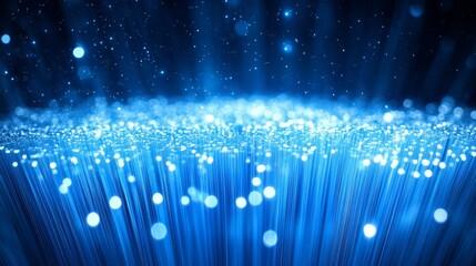 Poster - Vibrant Abstract Visual of Glowing Particles and Light Streaks in a Dynamic Cosmic Background During Nighttime Ambiance