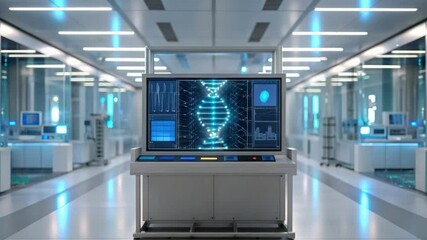 Poster - A futuristic medical lab showcasing advanced inflammation research and technology.