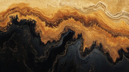  Liquid gold black abstract fluid art background