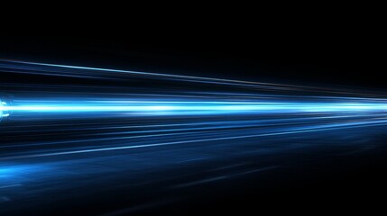 Aufkleber - Bright Blue Light Ray Spans Across a Dark Background Creating a Stunning Visual Effect in a Digital Art Setting