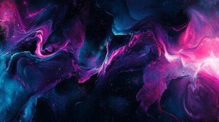 Aufkleber - Vibrant Abstract Wall Art With Pink and Blue Hues in a Dynamic Blend Showcasing an Artistic Texture That Captivates the Viewer's Attention at Dusk