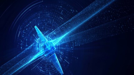 Aufkleber - Digital Concentric Circles Create a Mesmerizing Visual Effect Representing Technology and Data Flow in a Futuristic Design