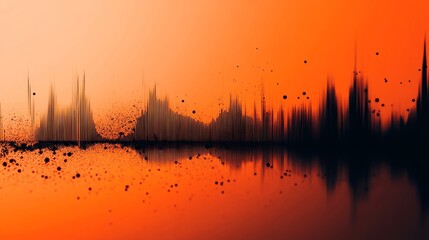 Poster - Colorful Abstract Artwork Showcasing Dynamic Swirls and Textures on a Vivid Orange Background