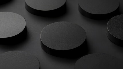 Aufkleber - Dark Geometric Abstract Background With Various Shapes and Textures Creating a Modern Design Aesthetic Suitable for Digital Use