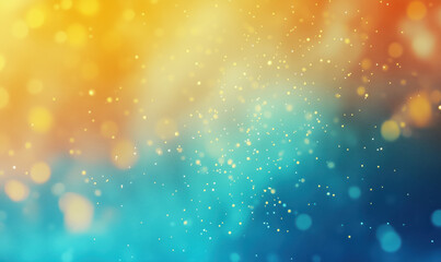 Poster - Colorful bokeh background with golden and blue tones for creative designs.