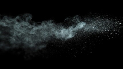 Poster - Cosmic Dust Particles Glimmer Against a Black Background Creating a Stunning Representation of the Universe