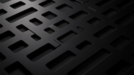 Aufkleber - Textured Black Surface With Linear Patterns Creates a Striking Visual Effect in a Modern Interior Design Setting