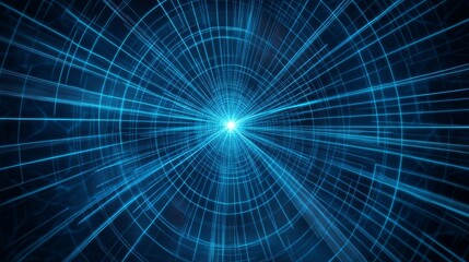 Aufkleber - Digital Concentric Circles Create a Mesmerizing Visual Effect Representing Technology and Data Flow in a Futuristic Design