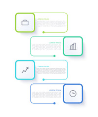 Poster - Marketing and finance infographic vertical design template. Four steps or options with icons