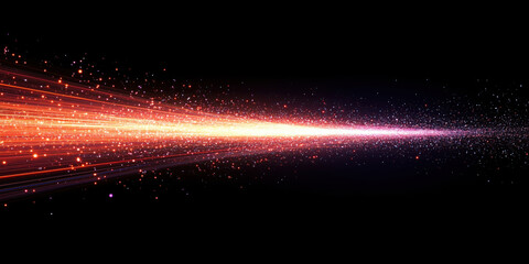 Poster - Vibrant light trails creating dynamic cosmic effect with sparkling particles.
