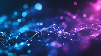 Aufkleber - Vibrant Abstract Digital Landscape With Glowing Neon Patterns and Dynamic Light Effects