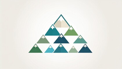 Poster - Exploring modern mountain art digital design geometric patterns minimalistic style creative environment