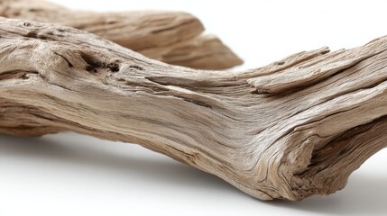 Poster - This close-up displays a natural wooden branch highlighting its weathered texture and intricate knots
