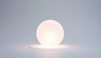 Poster - Illuminating sphere action minimalist studio photography clean environment close-up view abstract concept