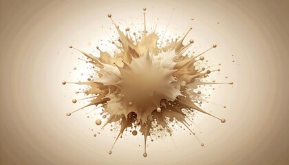 Poster - Dynamic brown paint splash abstract art digital illustration studio environment close-up perspective creative concept