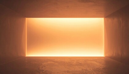 Poster - Illuminated minimalist space modern gallery abstract art indoor environment wide angle view contemporary concept