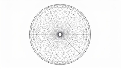 Poster - Dynamic geometric patterns in circular design abstract art digital composition minimalistic environment aerial view visual rhythm