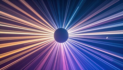 Poster - Cosmic light burst event creating vibrant patterns outer space digital art abstract environment wide angle view astronomy concept