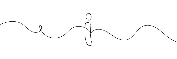 Aufkleber - continuous one line drawing silhouette of information symbol. the information linear icon. one line 