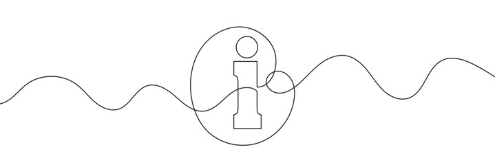 Aufkleber - continuous one line drawing silhouette of information symbol. the information linear icon. one line 