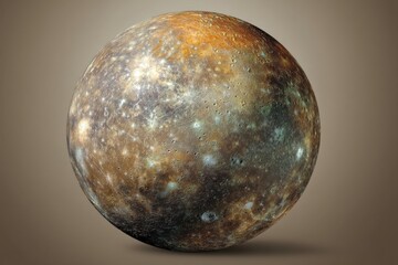 Wall Mural - detailed surface of mercury planet with craters and varied terrain in space exploration imagery