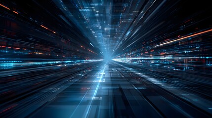 Fototapete - Futuristic Data Stream Backdrop for Technology Demonstrations Abstract Technology Background Perfect For Demonstrations Data Streams and Digital Age Presentations Background