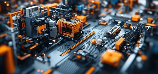 Poster - Abstract Miniature Robotic Factory: A Detailed Look into the Intricate Mechanisms of Automated Production